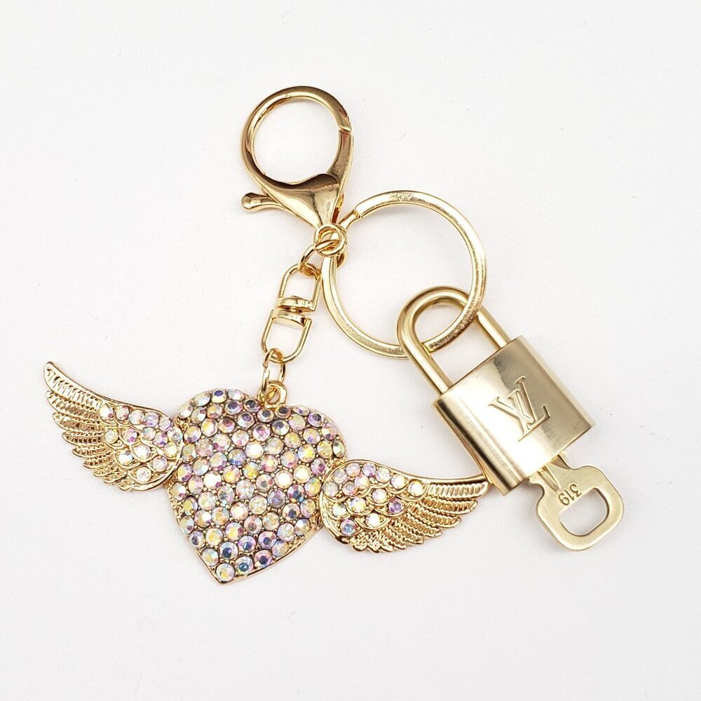 Authentic Louis Vuitton Lock & Key Gold ✨ Unbranded Keychain Bag Charm LV